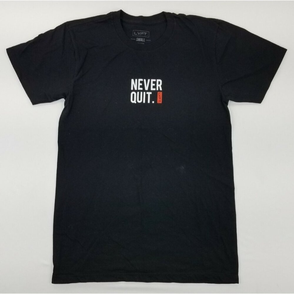 LVFT T-shirt Mens Size S Black Live Fit Apparel Capsule Never Quit Workout B7